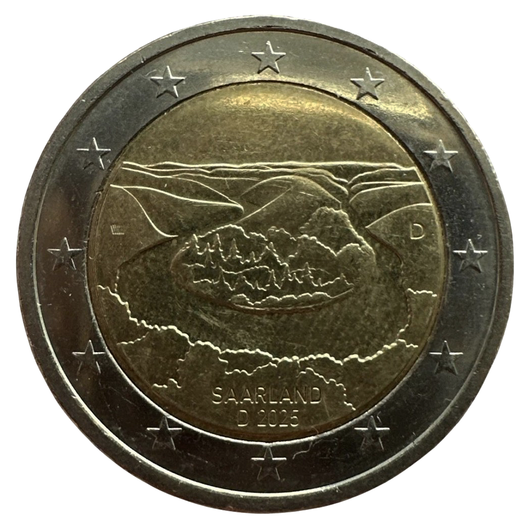 2 euros conmemorativa Estado de Sarre, Meandro del Sarre